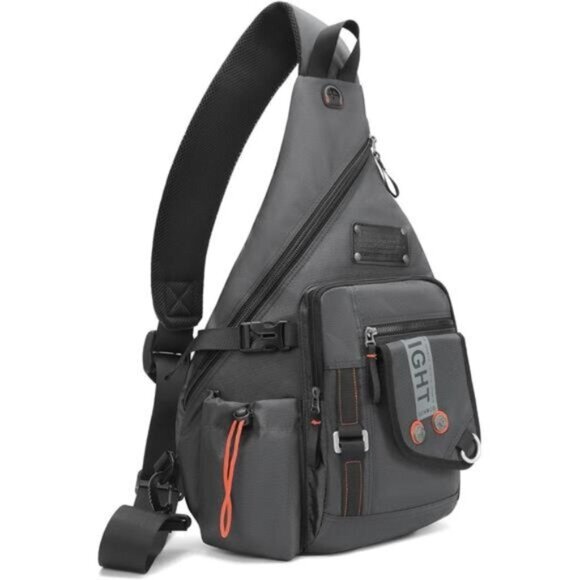 Large Sling Backpack, Sling Chest Bag Grey - Picture 1 of 6
